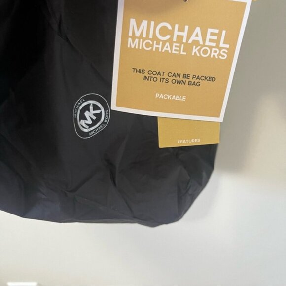 NWT Michael Kors Chevron Logo Print Quilted Nylon Reversible Jacket Size L - Picture 10 of 16